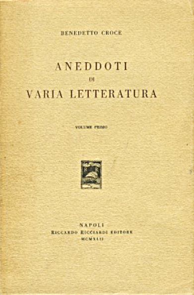 ANEDDOTI DI VARIA LETTERATURA VOL 1